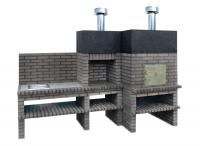 Ref. MD895 - 295 cm x 65 cm and 105 cm x 250 cm, LxWxH | Grill 50 cm x 40 cm, LxW | 1900 kg